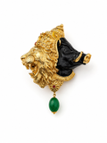 Gold Plated Brass Narasimha Varaha Avatar Brooch | Lord Vishnu Dashavatar Brooch | Handmade Spiritual Lapel Pin for Men & Women