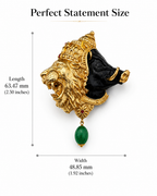 Gold Plated Brass Narasimha Varaha Avatar Brooch | Lord Vishnu Dashavatar Brooch | Handmade Spiritual Lapel Pin for Men & Women