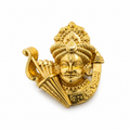 Gold Plated Brass Khatu Shyam Ji Brooch – Premium Religious Lapel Pin for Men & Women | Traditional Hindu Devotional Brooch