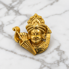 Gold Plated Brass Khatu Shyam Ji Brooch – Premium Religious Lapel Pin for Men & Women | Traditional Hindu Devotional Brooch