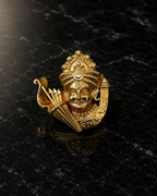 Gold Plated Brass Khatu Shyam Ji Brooch – Premium Religious Lapel Pin for Men & Women | Traditional Hindu Devotional Brooch