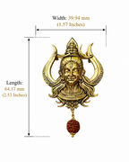 Gold Plated Brass Lord Shiva Trishul Brooch with Rudraksha Dangle | Mahadev Lapel Pin | Spiritual Temple Jewelry for Men & Women