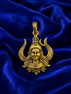 Handcrafted Lord Shiva Pendant | Gold Plated Brass Mahadev Trishul Pendant | Spiritual Hindu Pendant for Men & Women