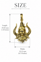 Handcrafted Lord Shiva Pendant | Gold Plated Brass Mahadev Trishul Pendant | Spiritual Hindu Pendant for Men & Women