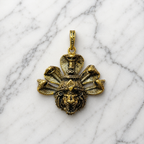 Gold Plated Brass Sheshnaag & Narasimha Pendant | Lord Vishnu Temple Pendant | Hindu Religious Pendant |