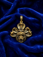 Gold Plated Brass Sheshnaag & Narasimha Pendant | Lord Vishnu Temple Pendant | Hindu Religious Pendant |