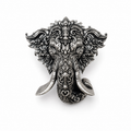 Premium Oxidized Silver Plated Brass Vinayak Brooch – Lord Ganesha Lapel Pin for Men & Women