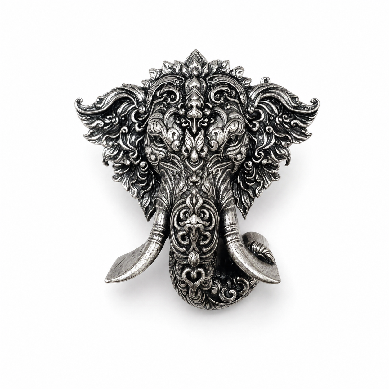 Premium Oxidized Silver Plated Brass Vinayak Brooch – Lord Ganesha Lapel Pin for Men & Women