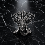 Premium Oxidized Silver Plated Brass Vinayak Brooch – Lord Ganesha Lapel Pin for Men & Women