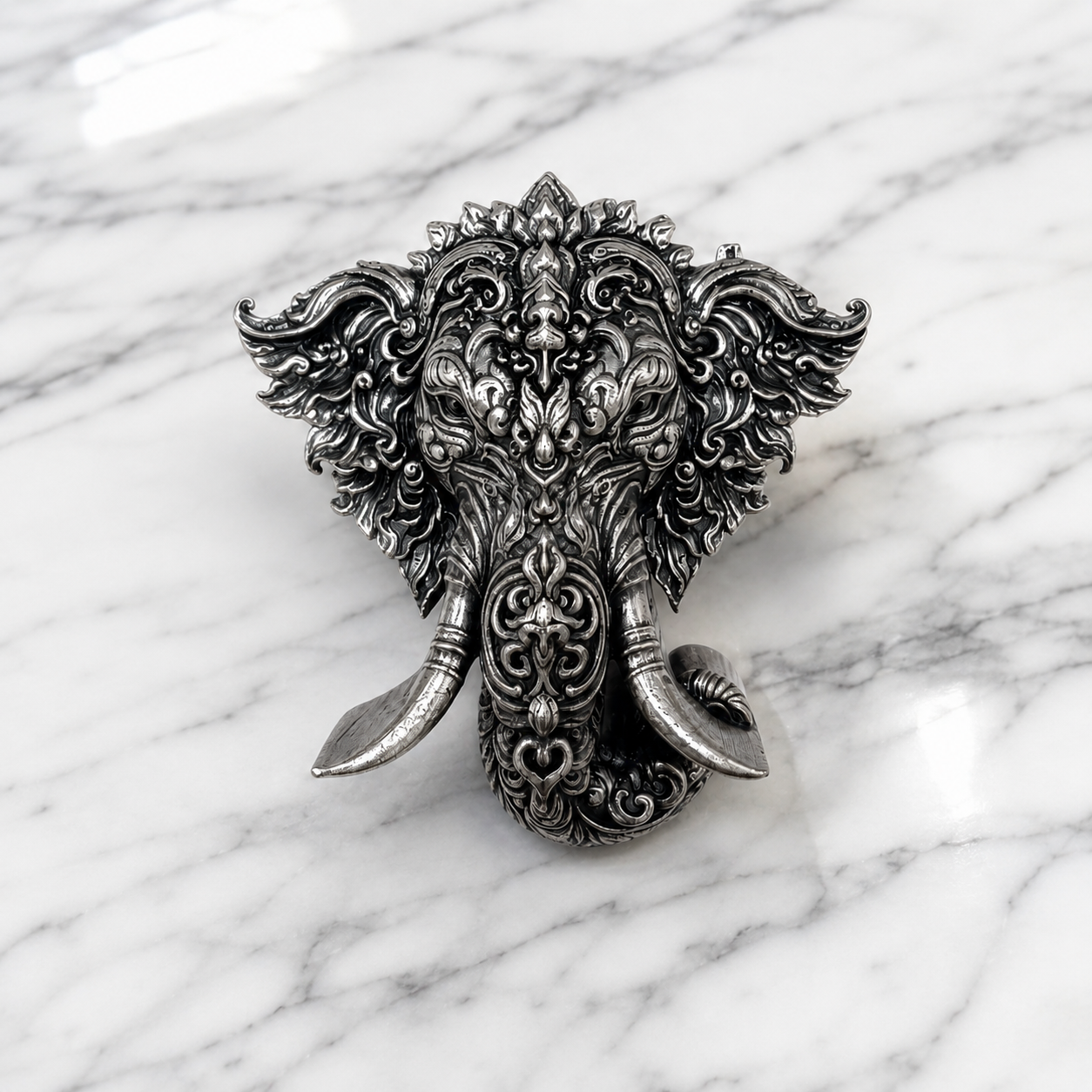 Premium Oxidized Silver Plated Brass Vinayak Brooch – Lord Ganesha Lapel Pin for Men & Women