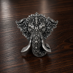 Premium Oxidized Silver Plated Brass Vinayak Brooch – Lord Ganesha Lapel Pin for Men & Women