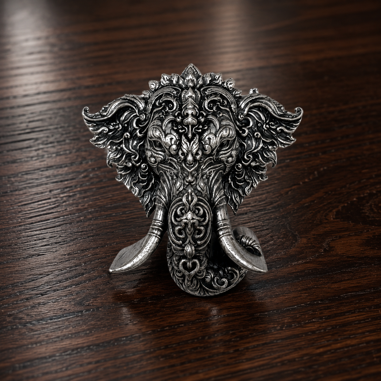 Premium Oxidized Silver Plated Brass Vinayak Brooch – Lord Ganesha Lapel Pin for Men & Women