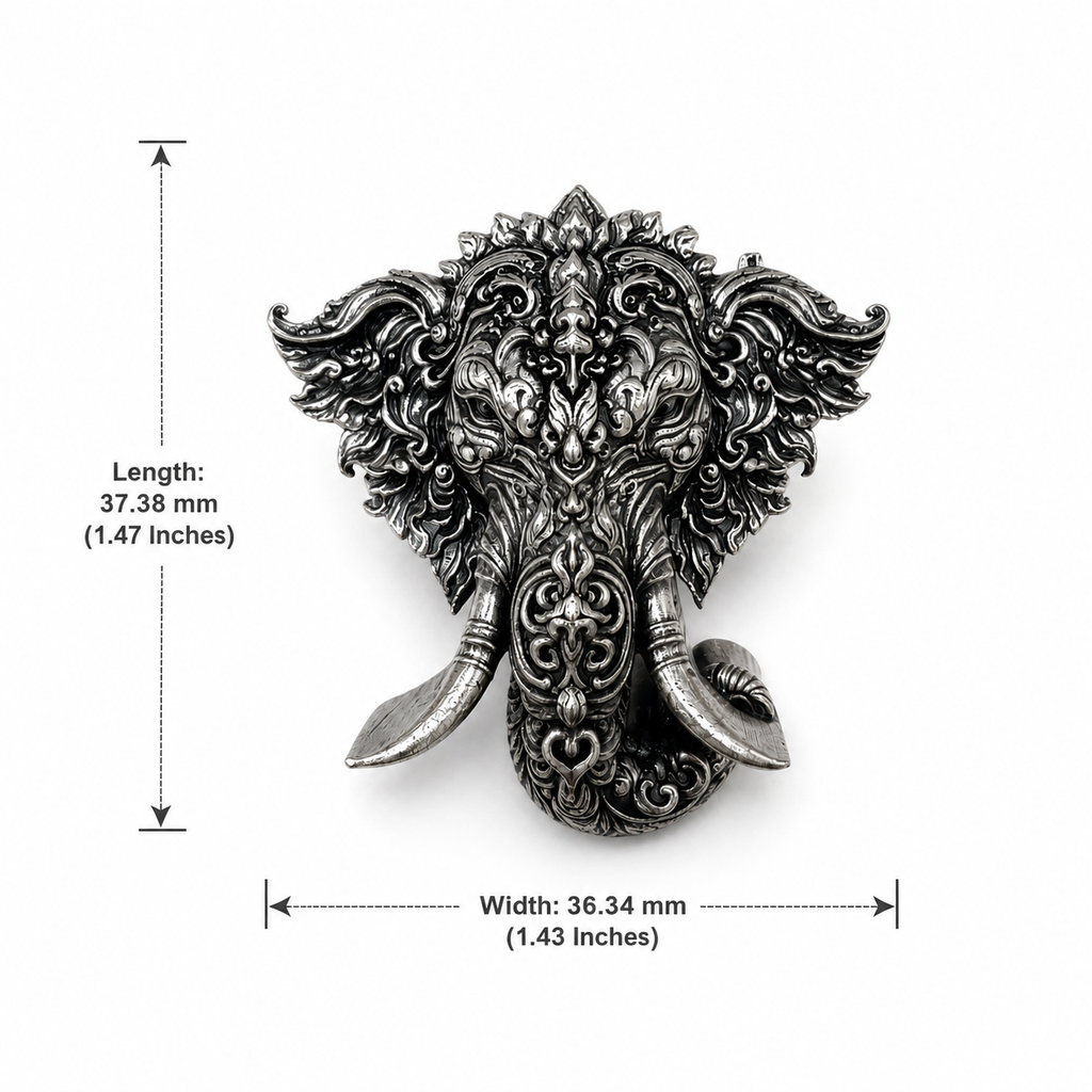 Premium Oxidized Silver Plated Brass Vinayak Brooch – Lord Ganesha Lapel Pin for Men & Women
