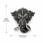 Premium Oxidized Silver Plated Brass Vinayak Brooch – Lord Ganesha Lapel Pin for Men & Women