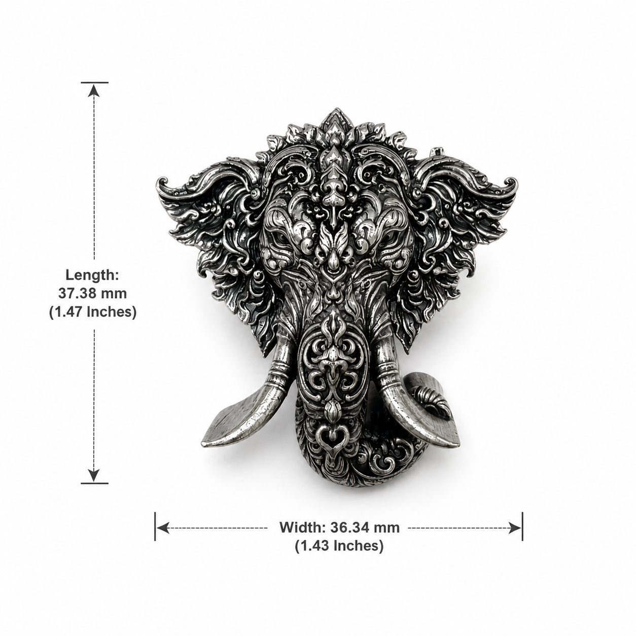 Premium Oxidized Silver Plated Brass Vinayak Brooch – Lord Ganesha Lapel Pin for Men & Women