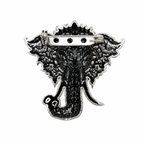 Premium Oxidized Silver Plated Brass Vinayak Brooch – Lord Ganesha Lapel Pin for Men & Women