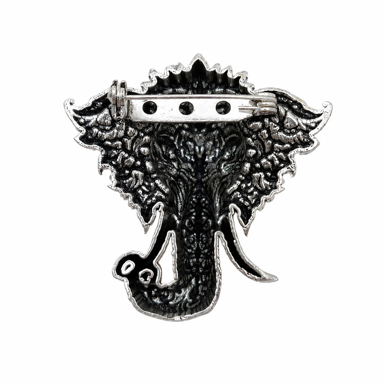 Premium Oxidized Silver Plated Brass Vinayak Brooch – Lord Ganesha Lapel Pin for Men & Women