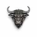 Premium Oxidized Silver Plated Brass Nandi Bull Brooch – Traditional Shiva Devotional Lapel Pin for Men & Women