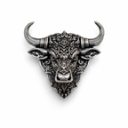 Premium Oxidized Silver Plated Brass Nandi Bull Brooch – Traditional Shiva Devotional Lapel Pin for Men & Women