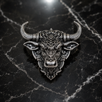 Premium Oxidized Silver Plated Brass Nandi Bull Brooch – Traditional Shiva Devotional Lapel Pin for Men & Women