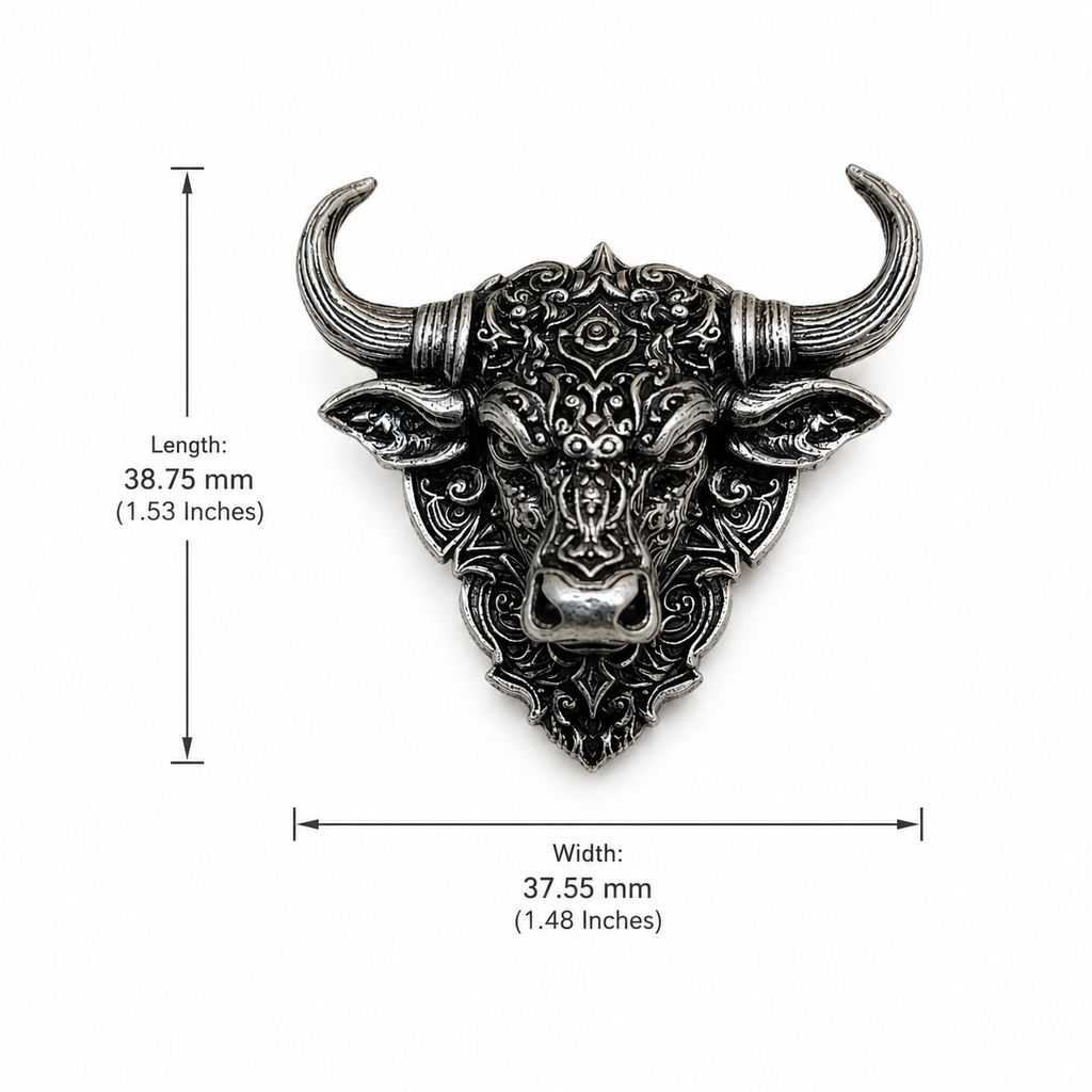 Premium Oxidized Silver Plated Brass Nandi Bull Brooch – Traditional Shiva Devotional Lapel Pin for Men & Women
