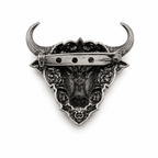 Premium Oxidized Silver Plated Brass Nandi Bull Brooch – Traditional Shiva Devotional Lapel Pin for Men & Women