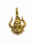 Handcrafted Lord Shiva Pendant | Gold Plated Brass Mahadev Trishul Pendant | Spiritual Hindu Pendant for Men & Women