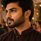 Gold Plated Brass Trishul & Snake Stud Earrings for Men | Stylish Shiva Inspired Religious Earrings | Unique Trishul Studs for Men
