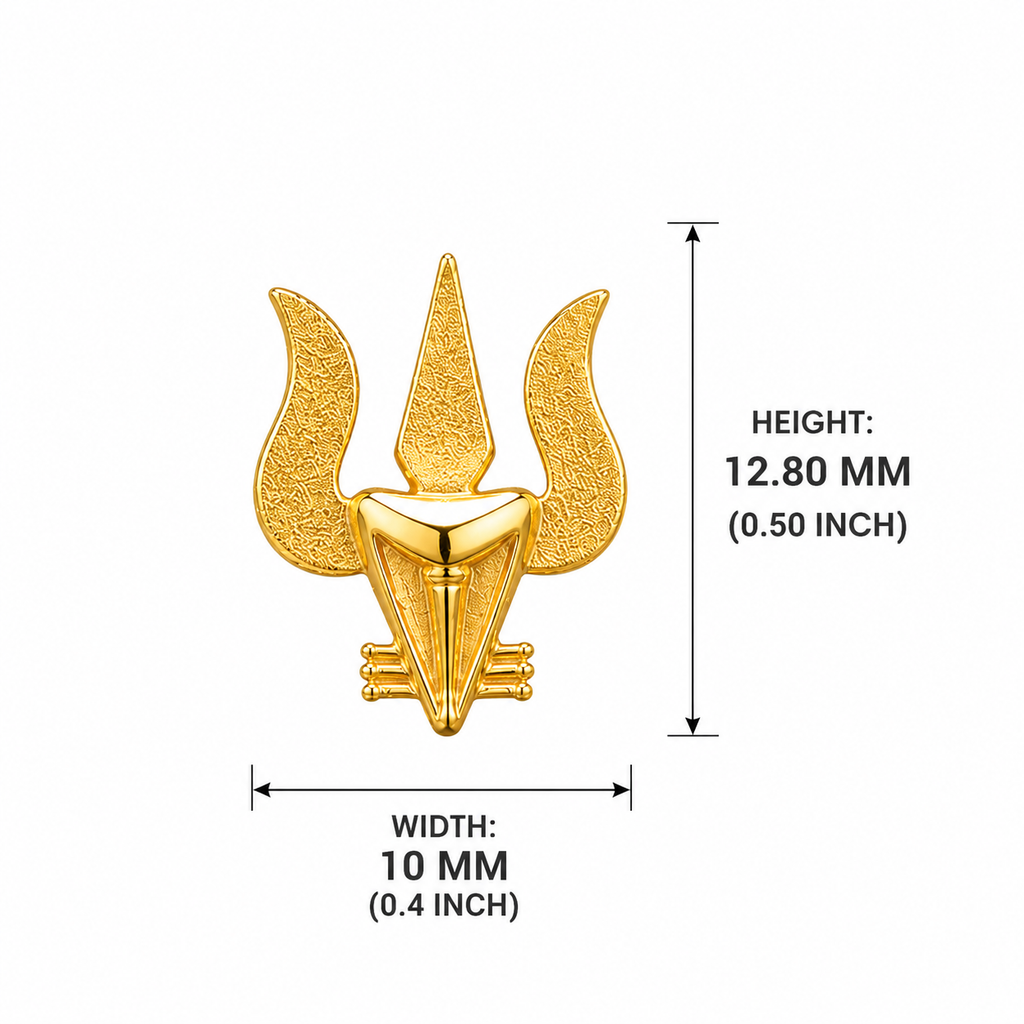 Gold Plated Brass Trishul & Snake Stud Earrings for Men | Stylish Shiva Inspired Religious Earrings | Unique Trishul Studs for Men