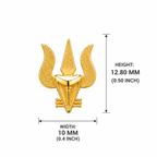 Gold Plated Brass Trishul & Snake Stud Earrings for Men | Stylish Shiva Inspired Religious Earrings | Unique Trishul Studs for Men