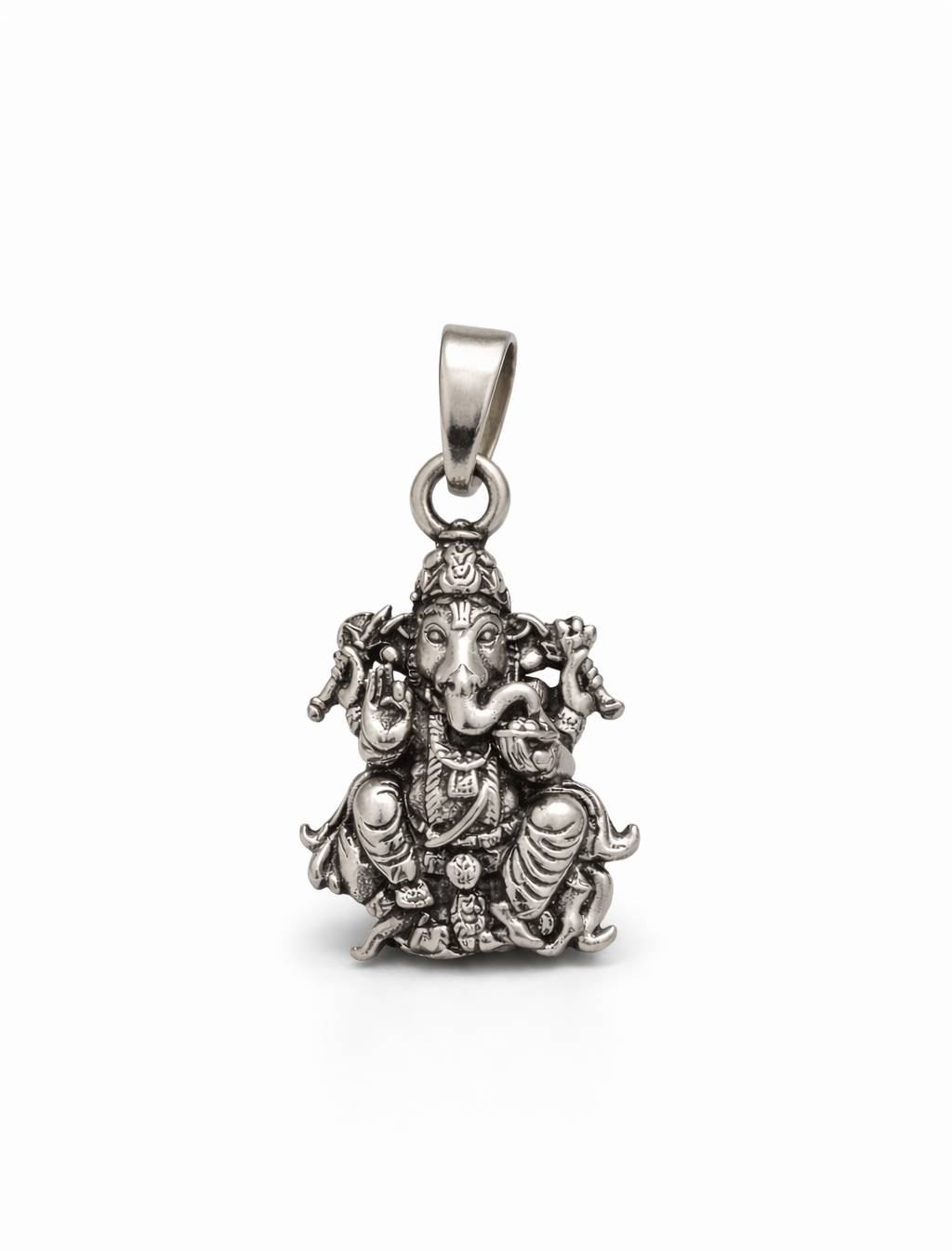Premium Oxidised Silver Lord Ganesha Pendant | Ganpati Bappa Spiritual Jewellery for Protection & Prosperity