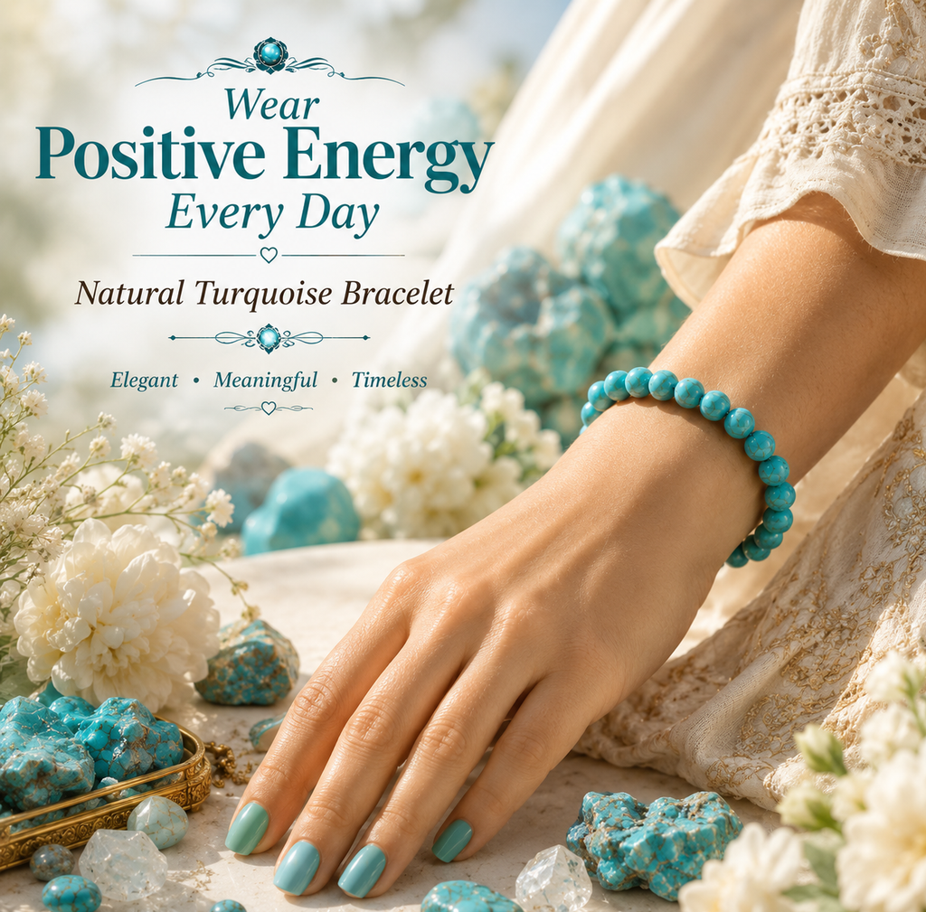 Natural Turquoise Stone Bracelet | Handmade Gemstone Bracelet for Everyday Wear