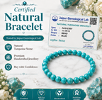 Natural Turquoise Stone Bracelet | Handmade Gemstone Bracelet for Everyday Wear