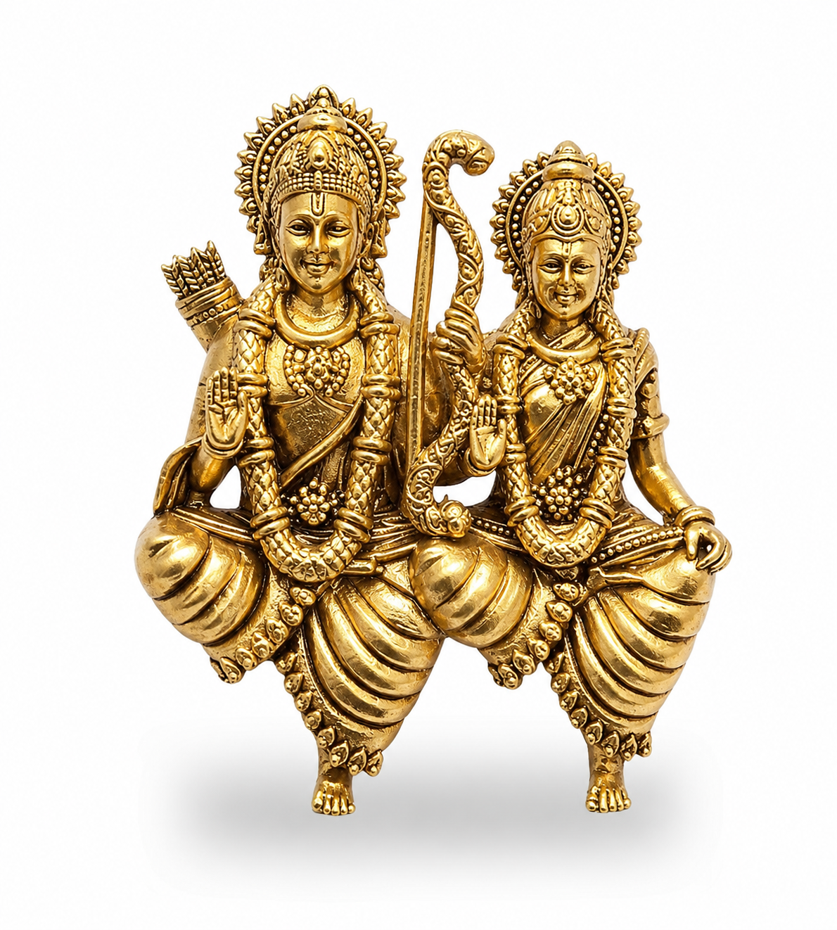 Ram Sita Antique Gold Finish Brooch – Elegant Devotional Jewellery