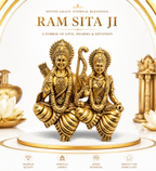 Ram Sita Antique Gold Finish Brooch – Elegant Devotional Jewellery