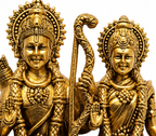 Ram Sita Antique Gold Finish Brooch – Elegant Devotional Jewellery