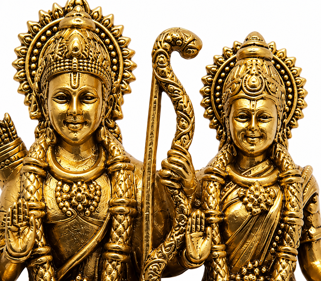 Ram Sita Antique Gold Finish Brooch – Elegant Devotional Jewellery