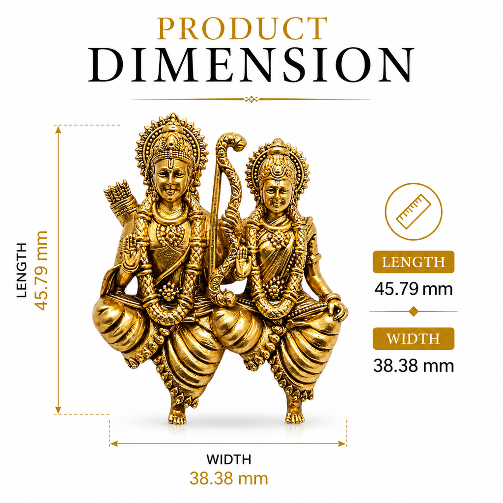 Ram Sita Antique Gold Finish Brooch – Elegant Devotional Jewellery