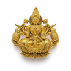 Gold Plated Brass Laxmi Maa Designer Brooch for Saree, Blazer & Ethnic Wear