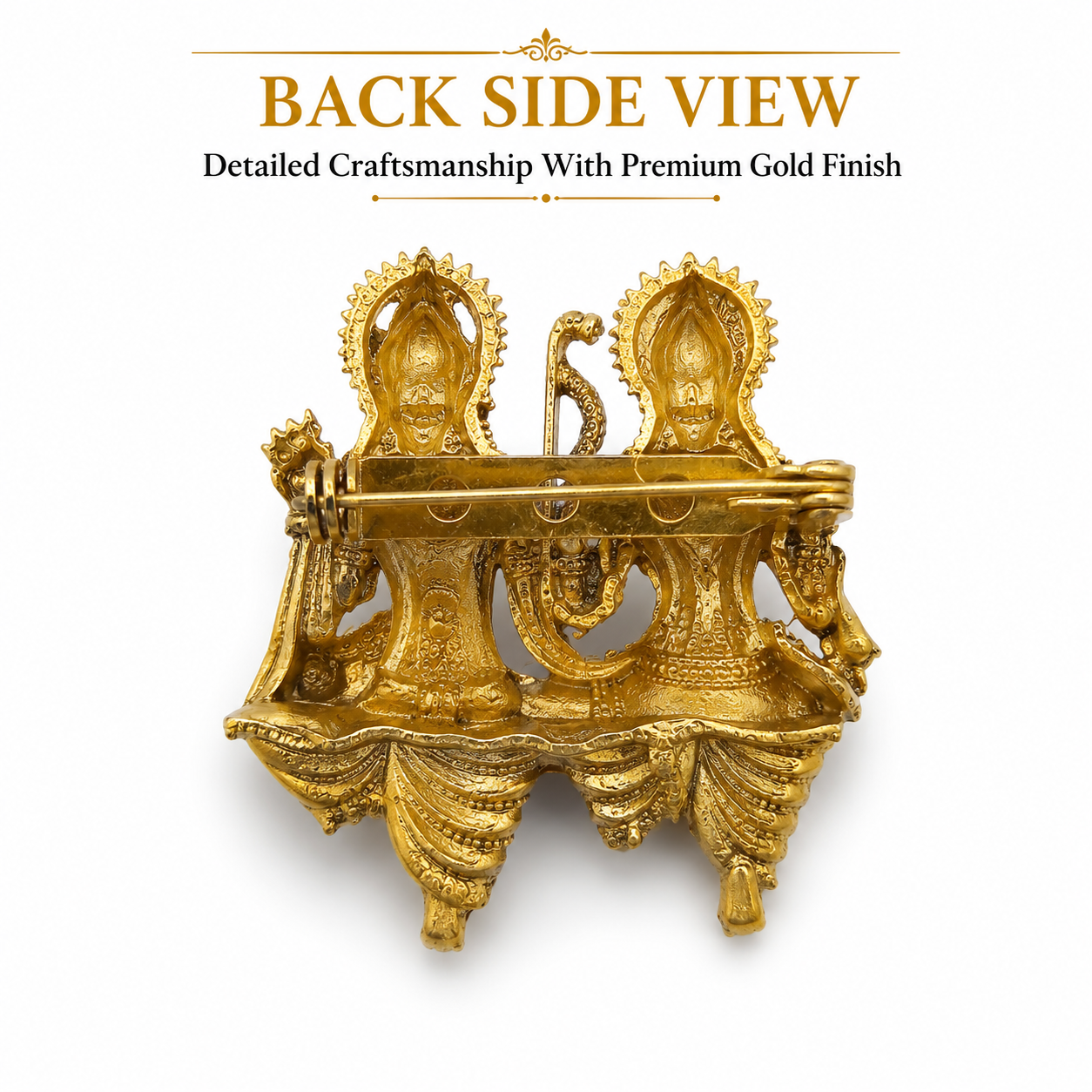 Ram Sita Antique Gold Finish Brooch – Elegant Devotional Jewellery