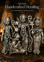 Ram Darbar Silver Plated Brass Brooch Pin for Men & Women | Lord Ram Sita Lakshman Hanuman Brooch | Antique Devotional Brooch for Sherwani, Blazer, Saree, Kurta | Religious Gift