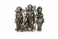 Ram Darbar Silver Plated Brass Brooch Pin for Men & Women | Lord Ram Sita Lakshman Hanuman Brooch | Antique Devotional Brooch for Sherwani, Blazer, Saree, Kurta | Religious Gift