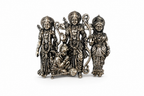 Ram Darbar Silver Plated Brass Brooch Pin for Men & Women | Lord Ram Sita Lakshman Hanuman Brooch | Antique Devotional Brooch for Sherwani, Blazer, Saree, Kurta | Religious Gift