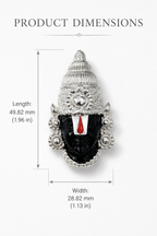 Tirupati Balaji Silver Plated Brass Brooch | Black Face Lord Venkateswara Brooch | Temple Jewelry Pin for Men & Women