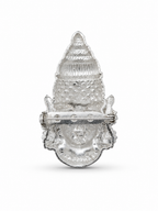 Tirupati Balaji Silver Plated Brass Brooch | Black Face Lord Venkateswara Brooch | Temple Jewelry Pin for Men & Women