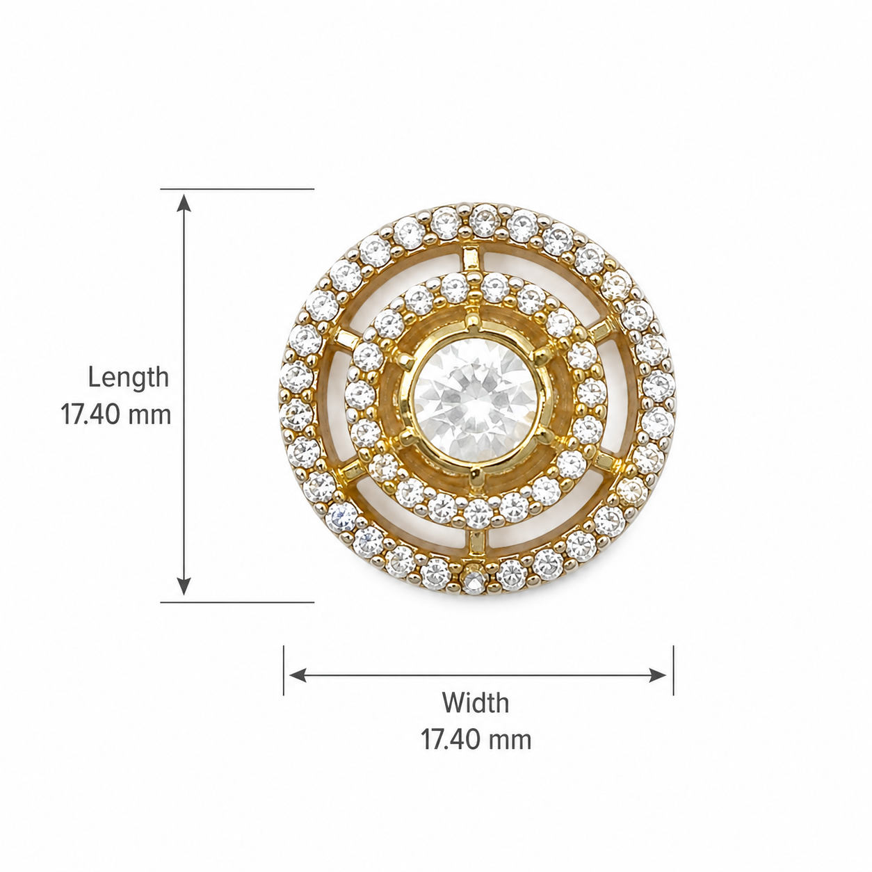 Gold Plated 925 Silver Moissanite Round  Stud Earrings for Women | Classic Diamond Look Screw Back Earrings | made to order