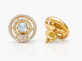 Gold Plated 925 Silver Moissanite Round  Stud Earrings for Women | Classic Diamond Look Screw Back Earrings | made to order