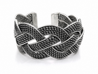 Silver Plated Brass Open Hand Cuff for Men & Women | Handmade Oxidized Hand Cuff