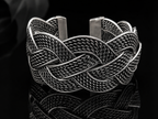 Silver Plated Brass Open Hand Cuff for Men & Women | Handmade Oxidized Hand Cuff