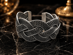 Silver Plated Brass Open Hand Cuff for Men & Women | Handmade Oxidized Hand Cuff